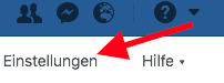 Wählen Sie die Option "Einstellungen"