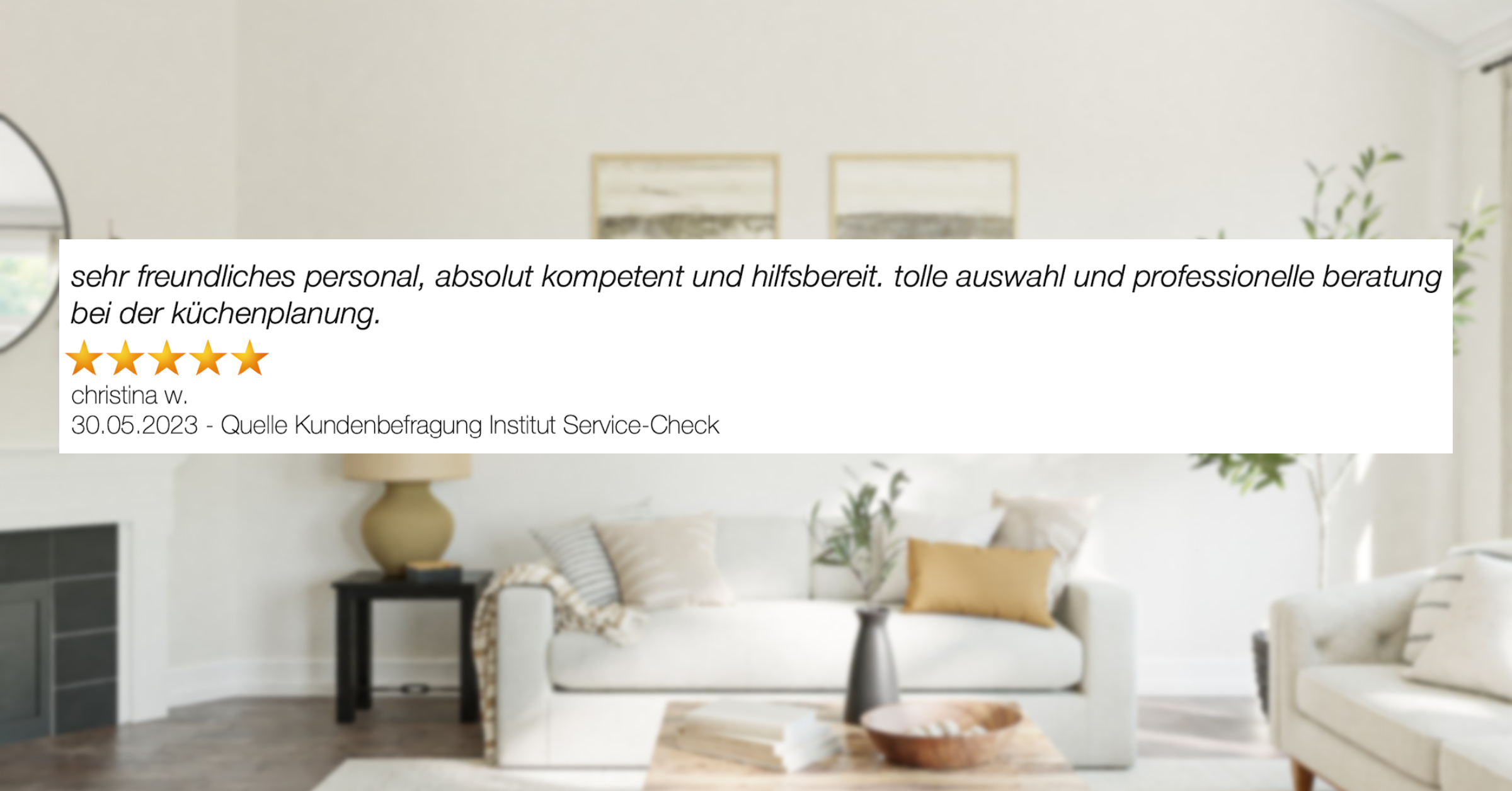 Ausschnitt der begeisterten Kundenbewertungen vom Einrichtungshaus Kranz in Nauroth