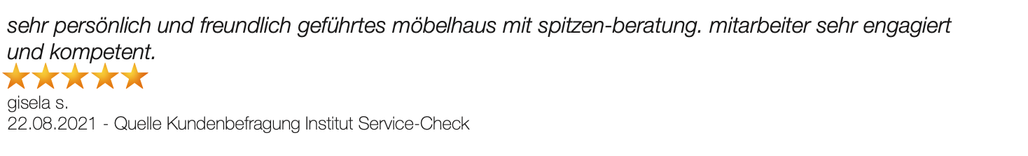 Ausschnitt der begeisterten Kundenbewertungen von Möbel Hornung