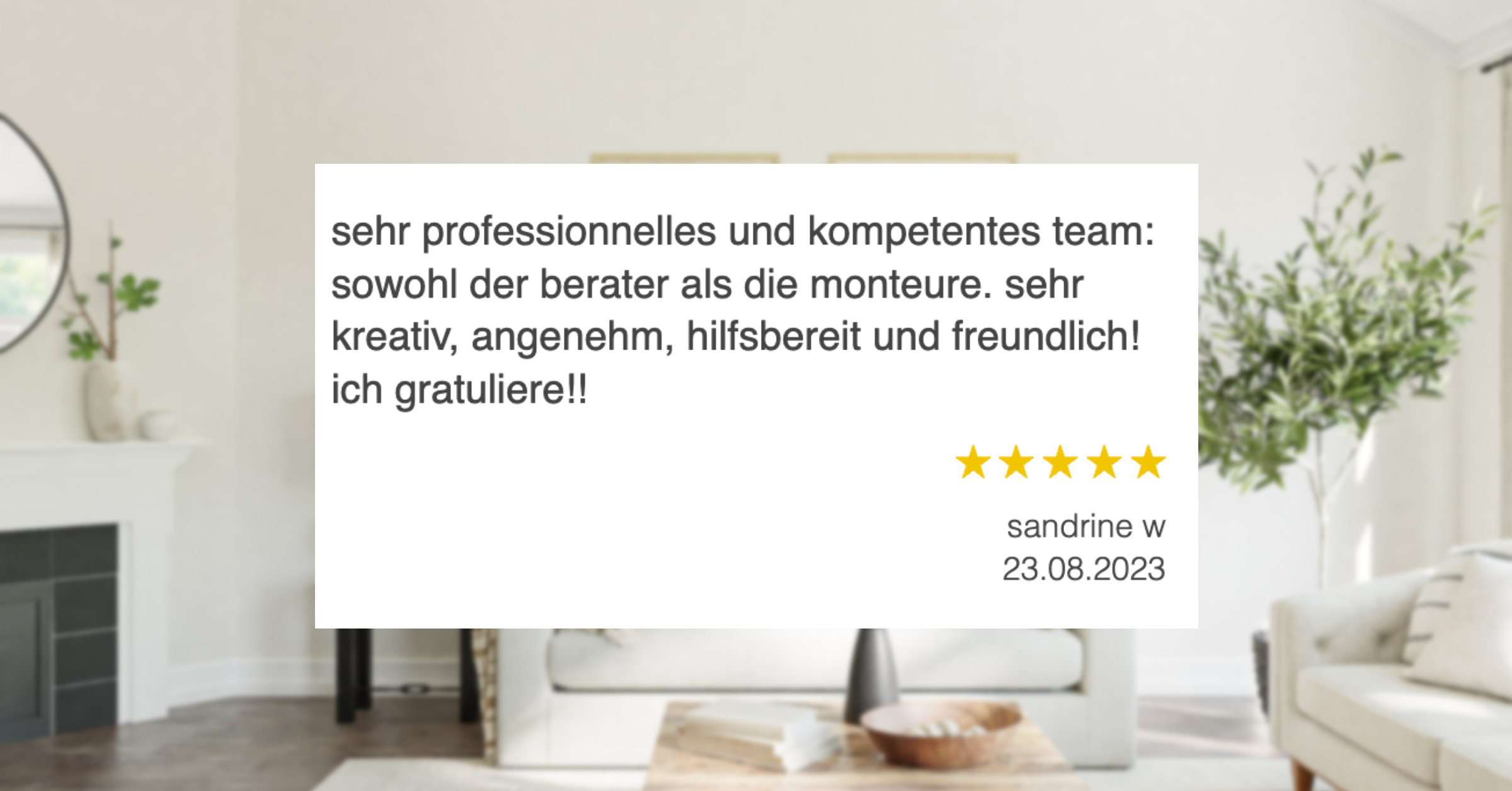 Ausschnitt der begeisterten Kundenbewertungen von Möbel Seifert in Achern