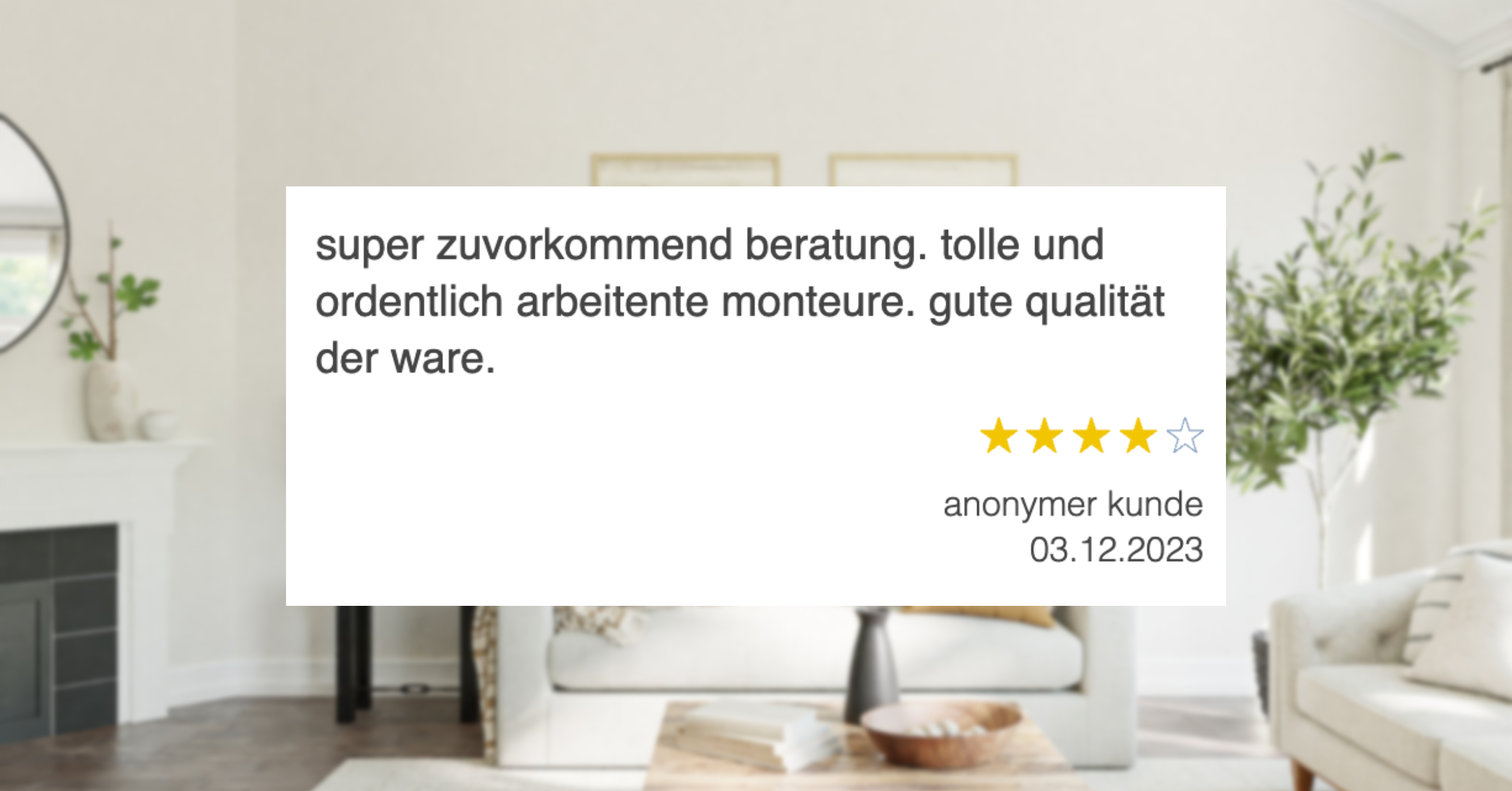 Ausschnitt der begeisterten Kundenbewertungen von Möbel Seifert in Achern