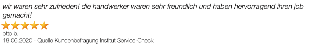 Ausschnitt der begeisterten Kundenbewertungen von Pollmann & Renken in Aurich und Oldenburg