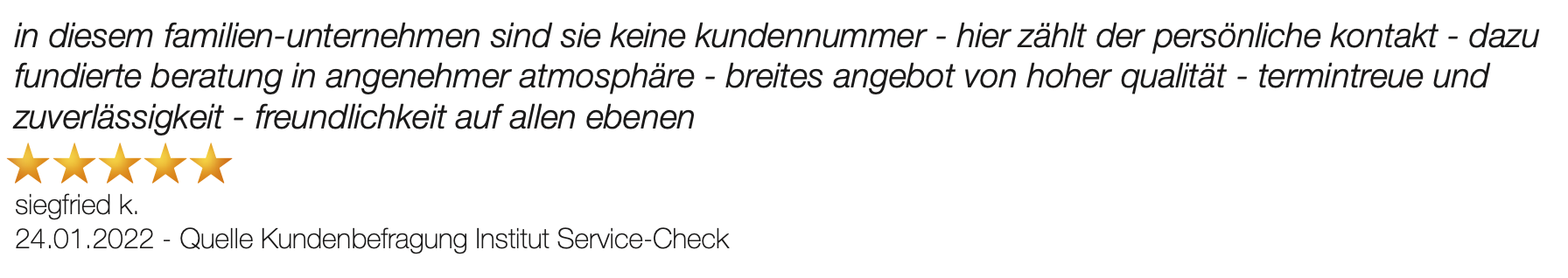 Ausschnitt der begeisterten Kundenbewertungen von Die Einrichtung Kleemann in Kornwestheim