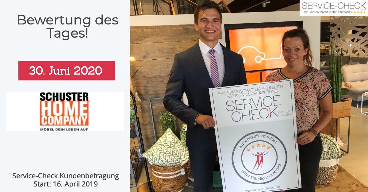 Schuster Home Company startet großen Service-Check im April 2019 (Personen von l.n.r.: Pablo C. Gräfrath - Prokurist Institut Service-Check, Karena Siekaup - Geschäftsführerin Schuster Home Company)