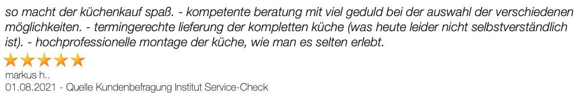Ausschnitt der begeisterten Kundenbewertungen von Wohncenter Nordenham