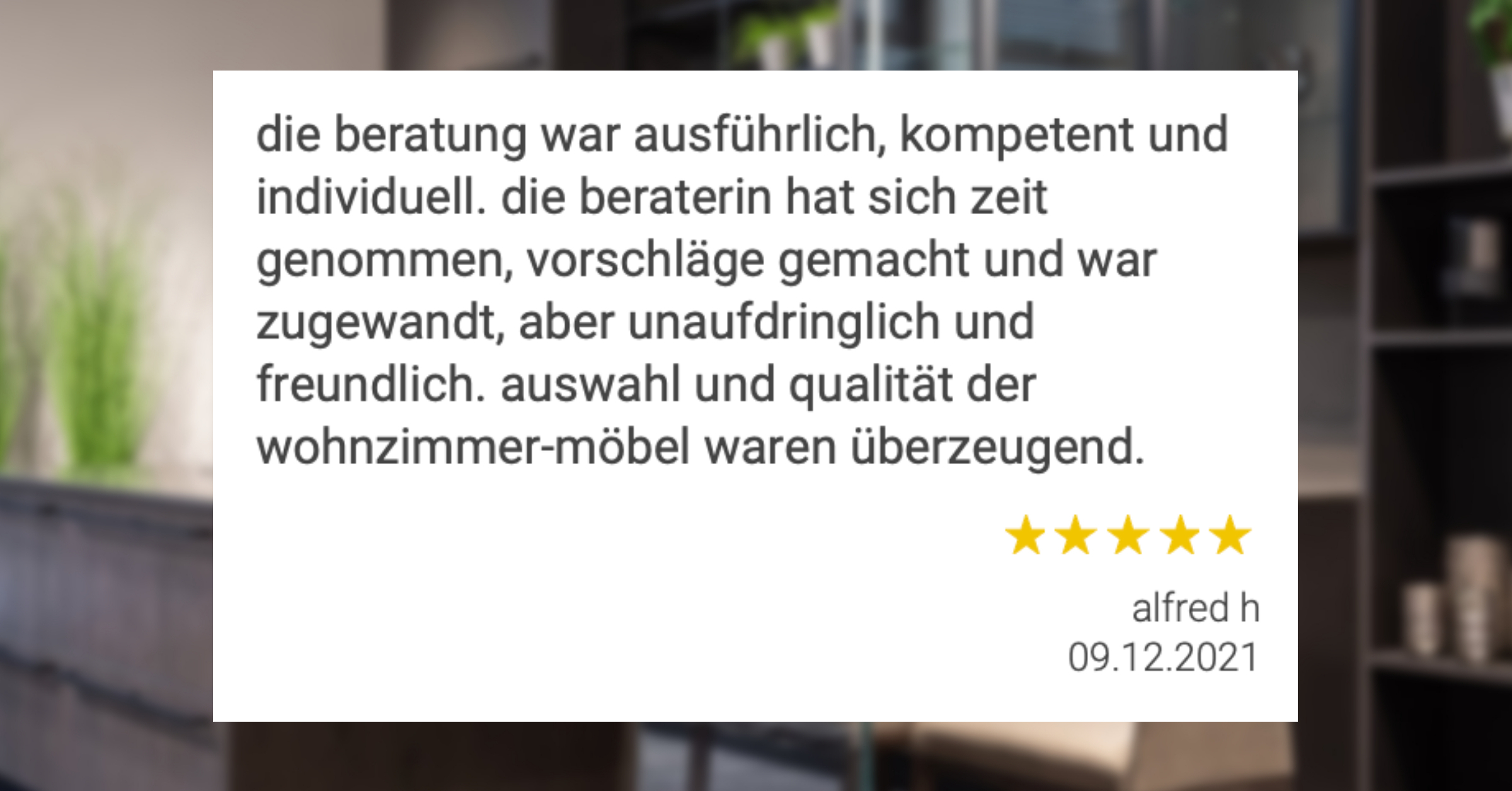 Ausschnitt der begeisterten Kundenmeinungen von Möbel Hensel