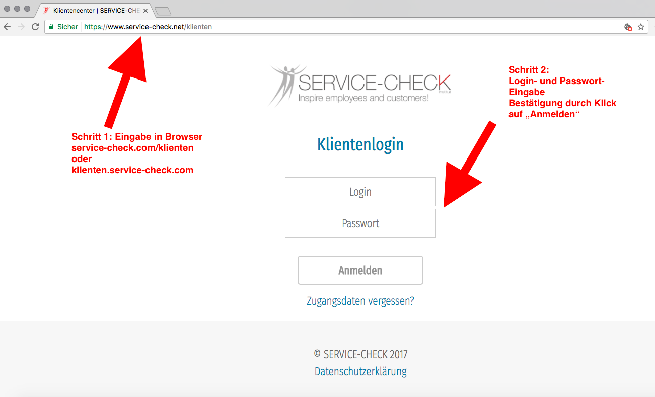 So erreichen Sie den Login-Bereich Ihres Klienten-Accounts!