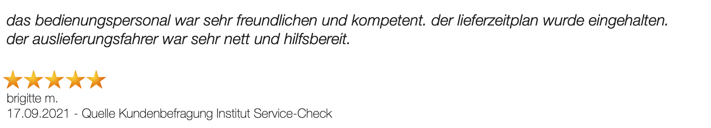 Ausschnitt der begeisterten Kundenbewertungen von Möbel Urban