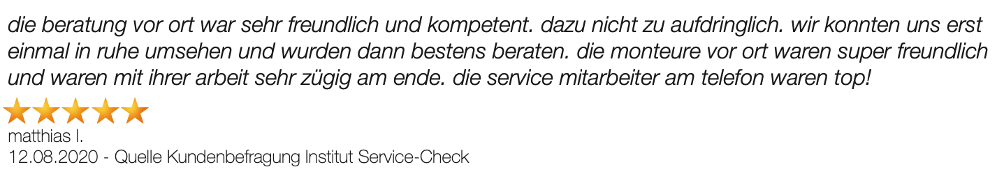 Ausschnitt der begeisterten Kundenbewertungen von Wohn-Center Spilger & Spilger´s Sparmaxx 