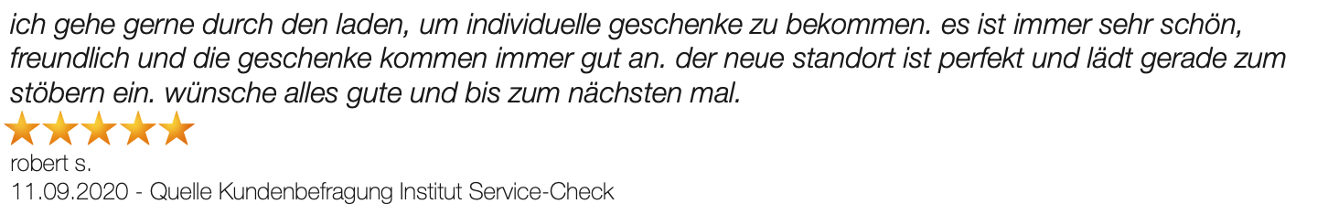 Ausschnitt der begeisterten Kundenbewertungen Der KULT Manufaktur - Telgte zum Mitnehmen