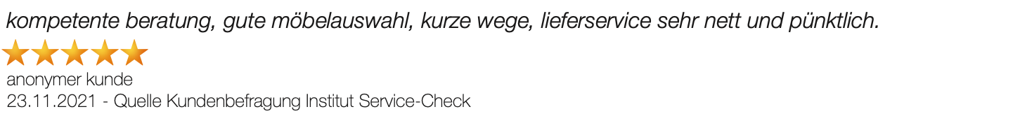 Ausschnitt der begeisterten Kundenmeinungen von Möbel Seifert in Achern