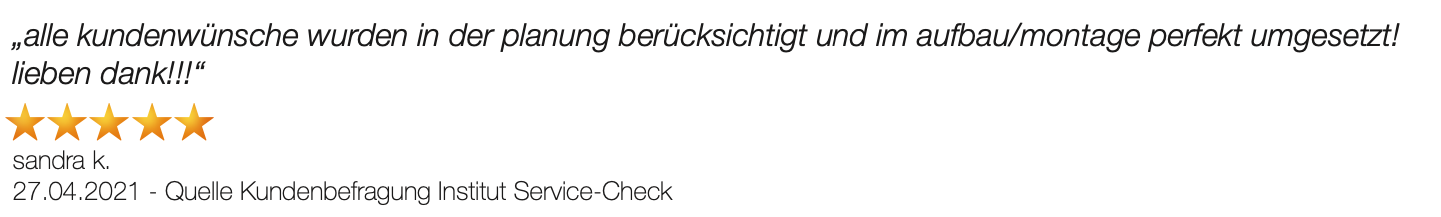 Ausschnitt der begeisterten Kundenmeinungen von Möbel Homann in Braunschweig