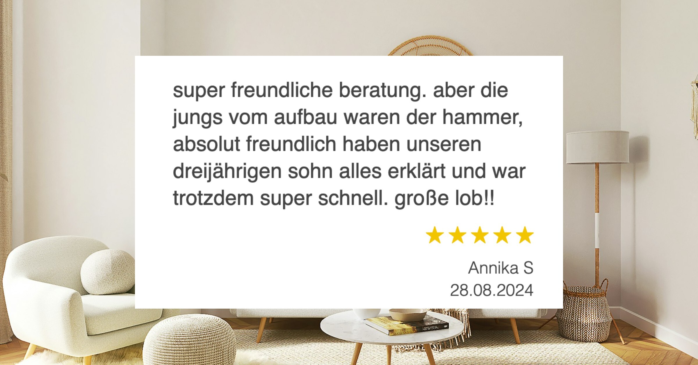 Ausschnitt der begeisterten Kundenmeinungen von Interliving Möbel Eilers in Apen