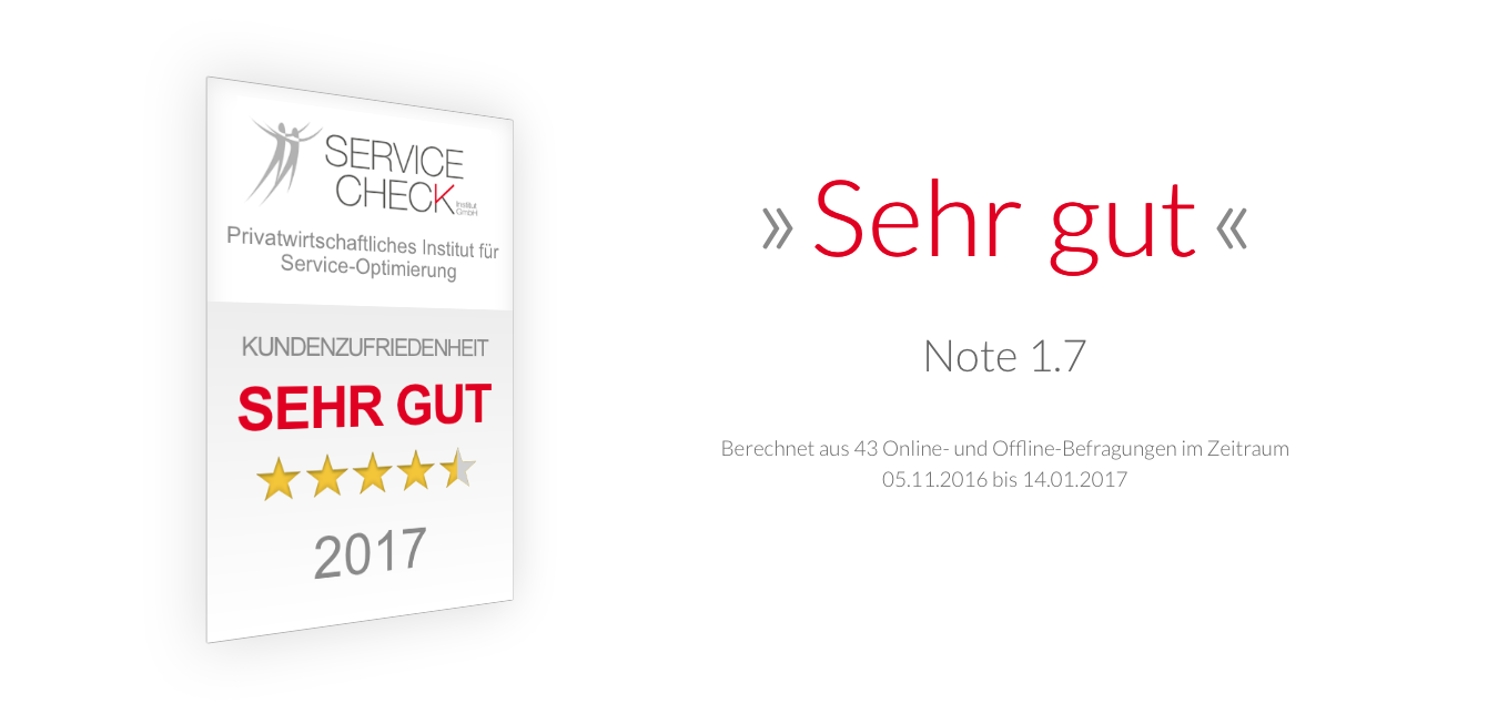 Dieses Widget bzw. Siegel unseres neutralen Instituts gibt den Interessenten des Modehauses Sämann Sicherheit und erhöht die Auswahlwahrscheinlichkeit!