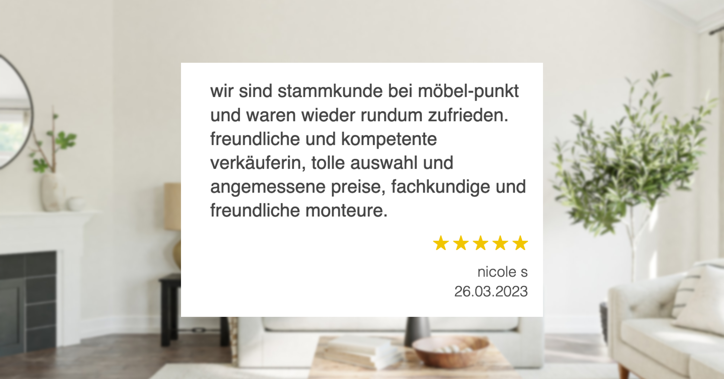Ausschnitt der begeisterten Kundenbewertungen von Möbelpunkt Thalau 