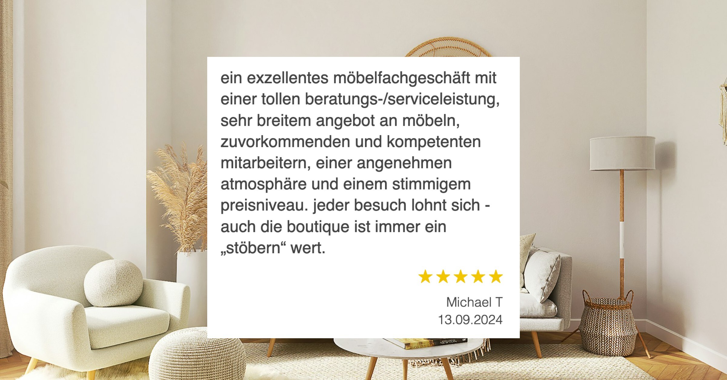 Ausschnitt der begeisterten Kundenmeinungen von Interliving Möbel Eilers in Apen