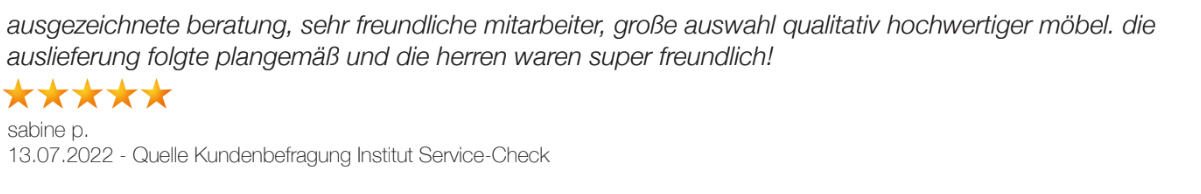 Ausschnitt der begeisterten Kundenbewertungen von Flamme Küchen + Möbel