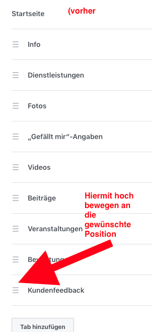 Vor dem TAB markieren und Position wie gewünscht verändern.