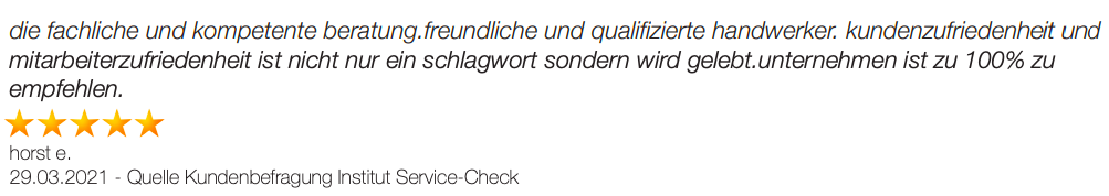 Ausschnitt der begeisterten Kundenbewertungen von Pollmann & Renken in Aurich und Oldenburg