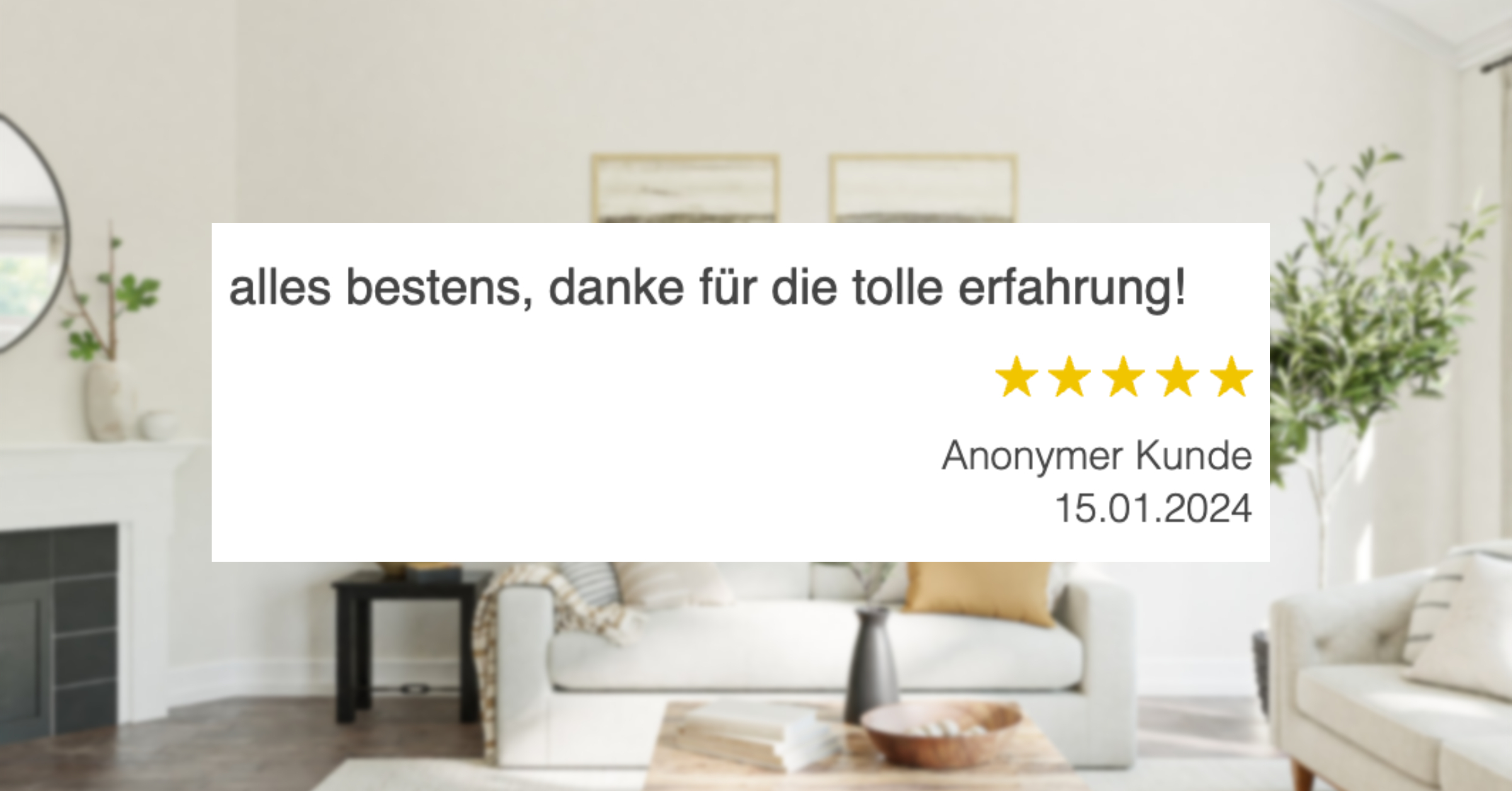 Ausschnitt der begeisterten Kundenbewertungen von Interliving Möbel Schaumann