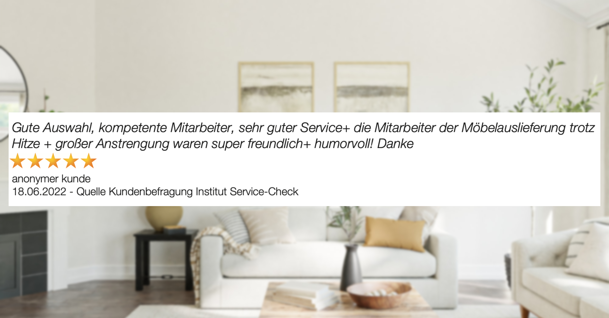 Ausschnitt der begeisterten Kundenmeinungen von Möbel Homann in Braunschweig
