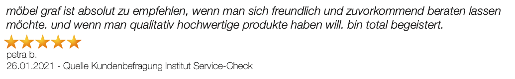 Ausschnitt der begeisterten Kundenbewertungen von Möbel Graf in Pirna