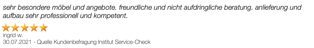 Ausschnitt der begeisterten Kundenmeinungen von Möbel Graf in Pirna