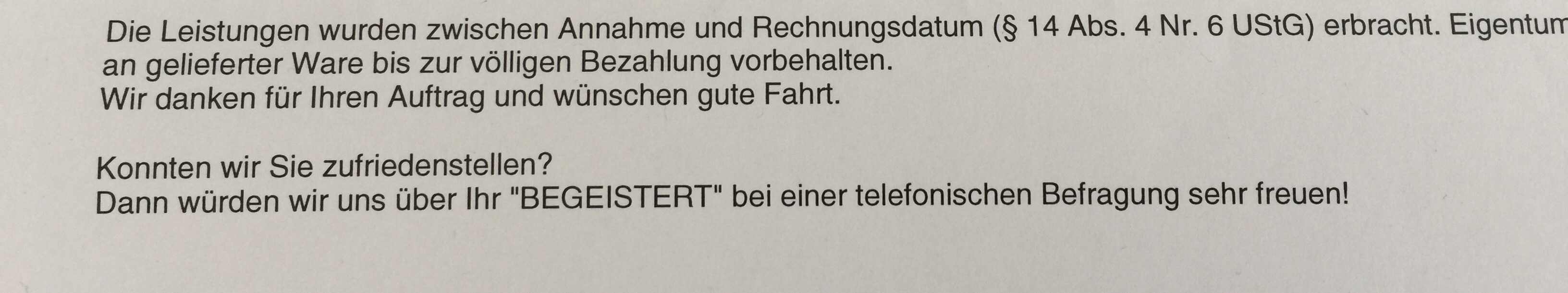 Original-Ausschnitt aus der Rechnung bzgl. eines Jahreswagen von VW!