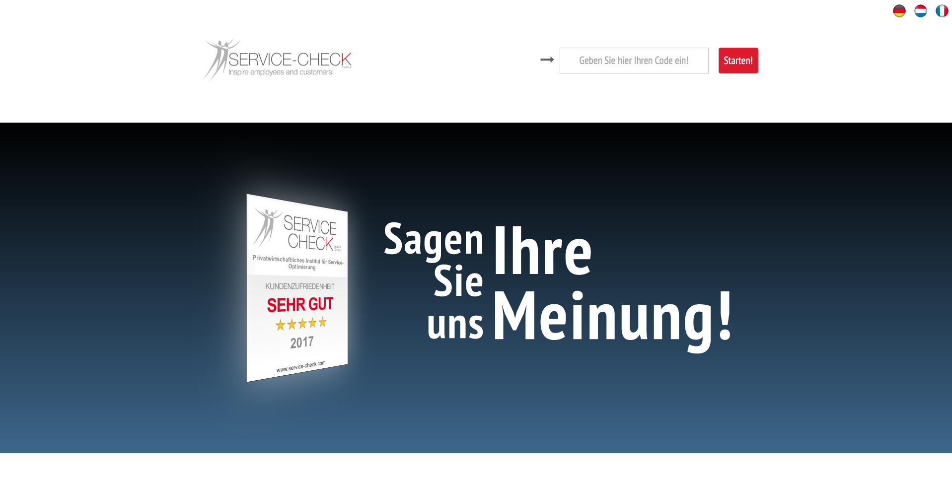 Einloggen auf der SERVICE-CHECK-Befragungsplattform www.service-check.net