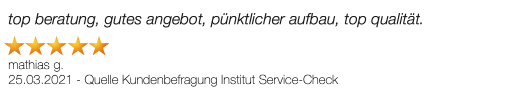 Ausschnitt der begeisterten Kundenbewertungen von Möbel Fetzer in Aldingen